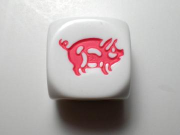 Koplow Games Pig White w/Pink 16mm d6 Dice