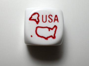 Koplow Games Red USA White w/Blue 16mm d6 Dice