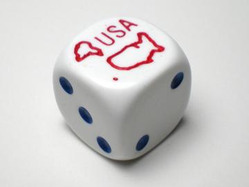 Koplow Games Red USA White w/Blue 16mm d6 Dice