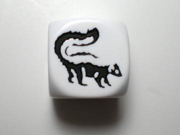 Koplow Games Skunk White w/Black 16mm d6 Dice