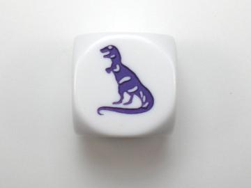 Koplow Games T-Rex White w/Purple 16mm d6 Dice