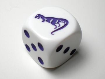 Koplow Games T-Rex White w/Purple 16mm d6 Dice