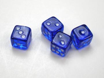 Koplow Games Translucent Blue w/White 5mm d6 Dice