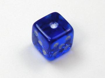Koplow Games Translucent Blue w/White 5mm d6 Dice