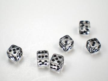 Koplow Games Translucent Clear w/Black 5mm d6 Dice