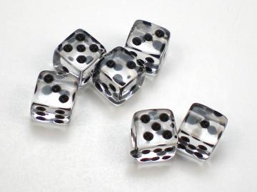 Koplow Games Translucent Clear w/Black 5mm d6 Dice