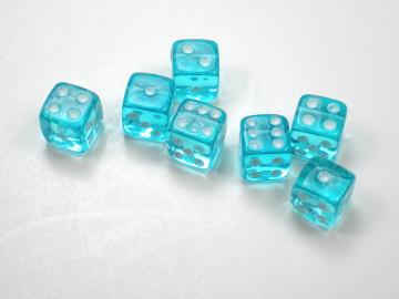 Koplow Games Translucent Light Blue w/White 5mm d6 Dice