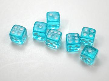 Koplow Games Translucent Light Blue w/White 5mm d6 Dice