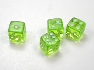 Koplow Games Translucent Light Green w/White 5mm d6 Dice