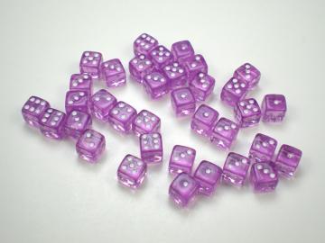 Koplow Games Translucent Light Purple w/White 5mm d6 Dice