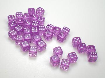 Koplow Games Translucent Light Purple w/White 5mm d6 Dice