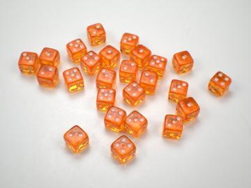 Koplow Games Translucent Orange w/White 5mm d6 Dice