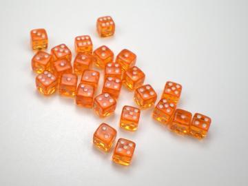 Koplow Games Translucent Orange w/White 5mm d6 Dice