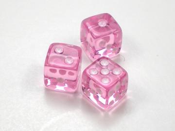 Koplow Games Translucent Pink w/White 5mm d6 Dice