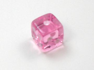Koplow Games Translucent Pink w/White 5mm d6 Dice