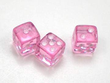 Koplow Games Translucent Pink w/White 5mm d6 Dice