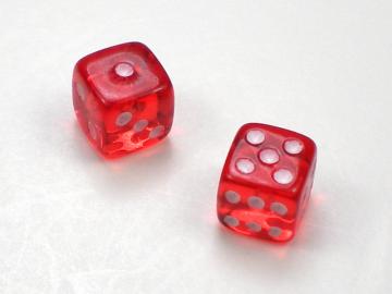Koplow Games Translucent Red w/White 5mm d6 Dice