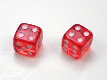 Koplow Games Translucent Red w/White 5mm d6 Dice