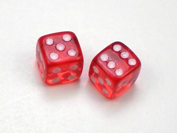 Koplow Games Translucent Red w/White 5mm d6 Dice