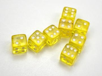 Koplow Games Translucent Yellow w/White 5mm d6 Dice