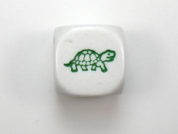 Koplow Games Turtle White w/Green 16mm d6 Dice