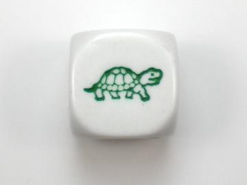 Koplow Games Turtle White w/Green 16mm d6 Dice